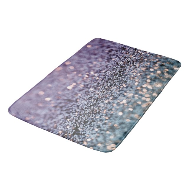 Tapis De Bain Sirène Paillettes Bokeh Glam 2 (Angle)