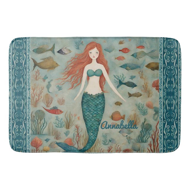 Tapis De Bain Sirène personnalisée (Devant)