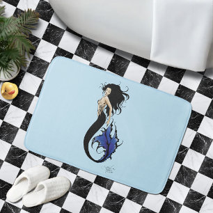 Tapis De Bain Sirène tribale bleue