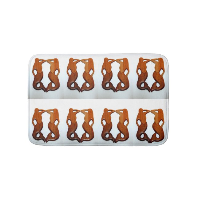 Tapis De Bain sirènes en bois de cerisier sculpté (Devant)