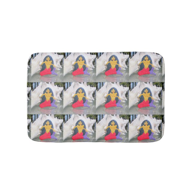 Tapis De Bain sirènes tantriques contre coquillages (Devant)