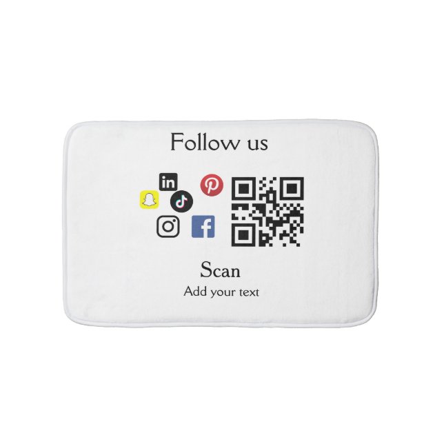 Tapis De Bain Site web d'entreprise simple code à barres QR code (Devant)
