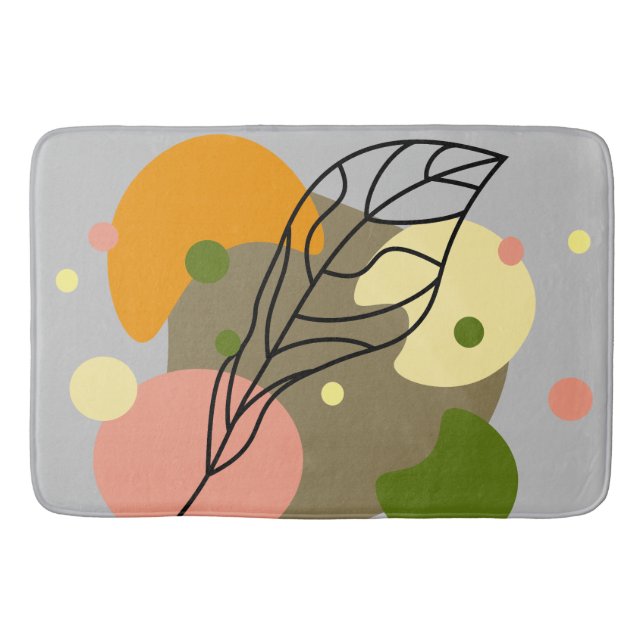 Tapis De Bain Sites abstraits intéressants avec feuilles (Devant)