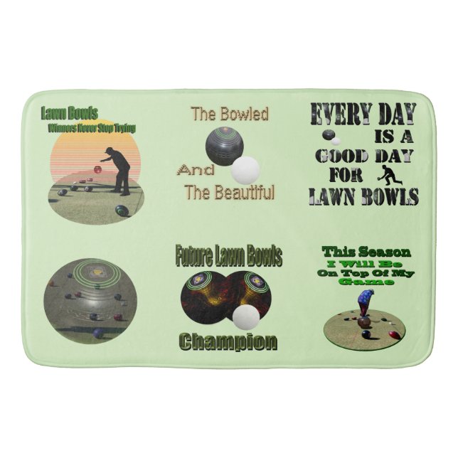 Tapis De Bain Six Conception Motivationnelle De Boules De Pelous (Devant)