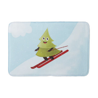 Tapis De Bain Ski Pine Arbre Cute Sports Neige hiver