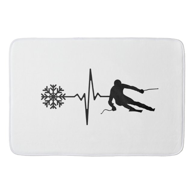 Tapis De Bain Ski - Ski Heartbeat (Devant)