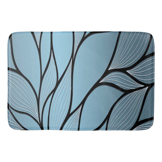 Tapis De Bain Sky Blue Hues Creative Leave Motif (Devant)