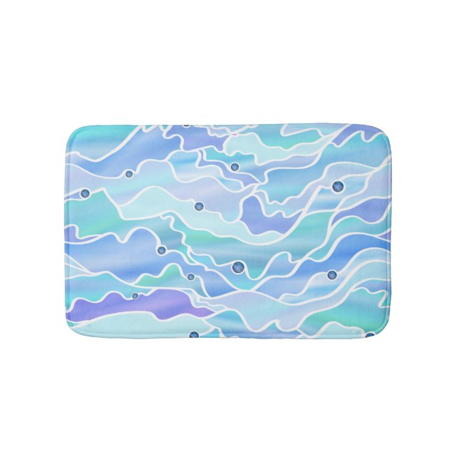 Tapis De Bain Sky Blue Seascape Abstrait (Devant)