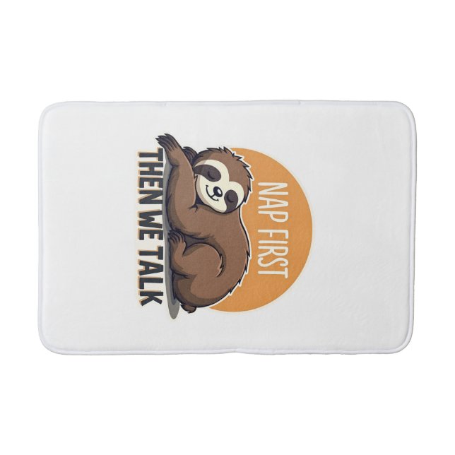 Tapis De Bain Sleepy Sloth Quote Vintage Cute Lazy Animal Shirt  (Devant)