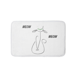 Tapis De Bain Slinky Black Cat Meow Meow Texte Personnalisé Yeux
