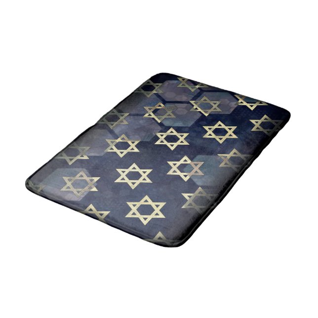 Tapis De Bain SlipperyJoe's Happy Hanoukka multiple Star de Davi (Angle)
