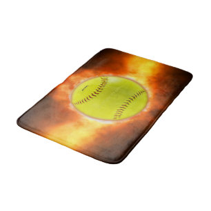 Tapis De Bain SlipperyJoe's jaune balle de feu de balle de feu r
