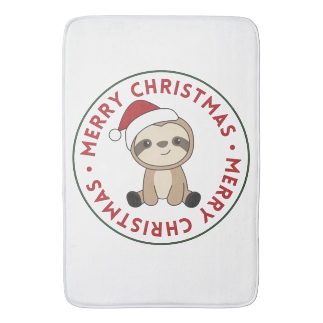 Tapis De Bain Sloth Noël Neige hiver Animaux Sloths Bath Ma (devant Vertical)