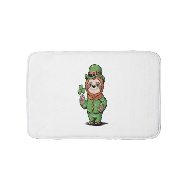 Tapis De Bain Sloth St Patrick's Day Irish Lucky (Devant)