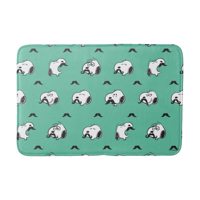 Tapis De Bain Snoopy Moustaches et Motif Turquoise (Devant)