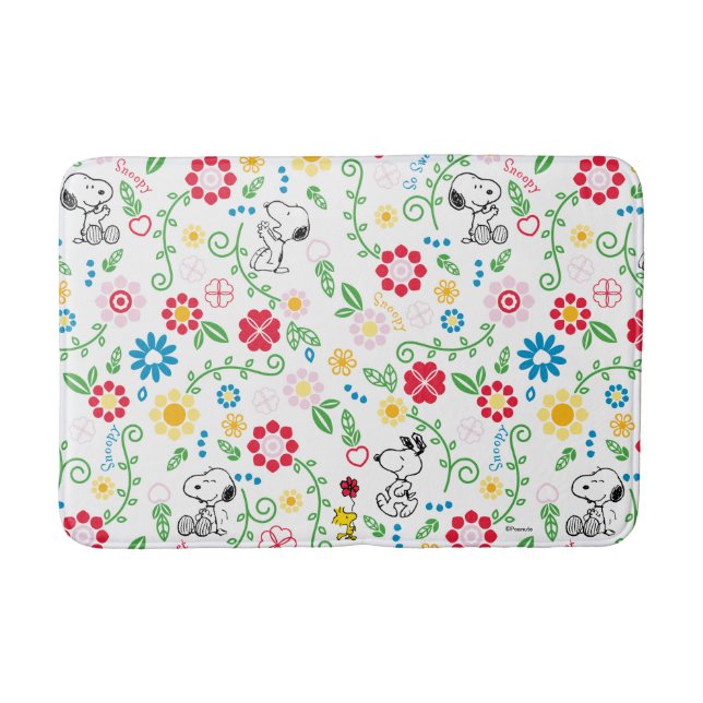 Tapis De Bain Snoopy So Sweet Flower Pattern (Devant)