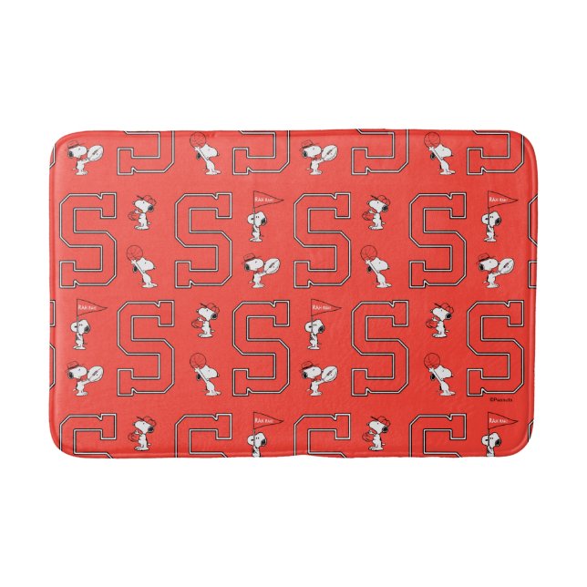 Tapis De Bain Snoopy Varsity Motif sportif (Devant)