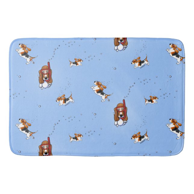 Tapis De Bain Snorkeling Basset Hounds (Devant)