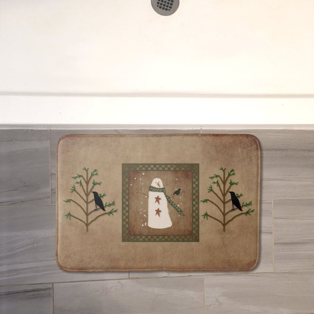 Tapis De Bain Snowman Avec Mat De Bain De Croque (Créateur téléchargé)