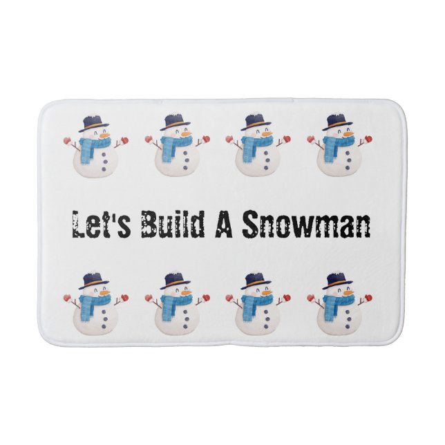 Tapis De Bain Snowman Salle de bain d'hiver Mat (Devant)