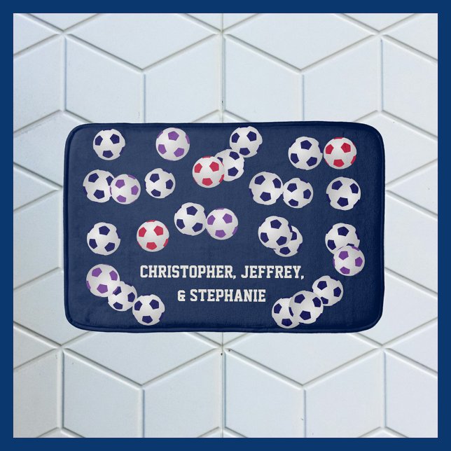 Tapis De Bain Soccer Choisissez votre couleur Personnalisée Mult (Créateur téléchargé)