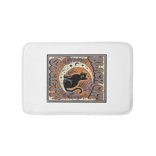 Tapis De Bain Société du chat noir Chat noir Art vectoriel vinta