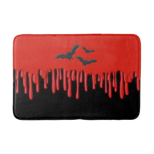 Tapis De Bain Soirée Halloween Chauves-souris gothiques & sang r