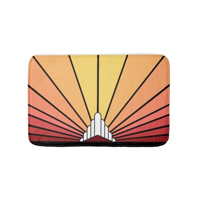 Tapis De Bain Soleil Art déco à l'aube (Devant)