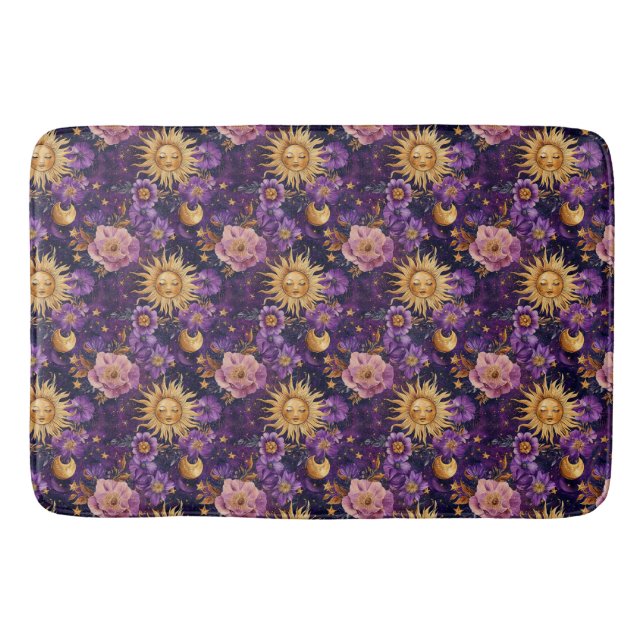 Tapis De Bain Soleil céleste violet et étoile (Devant)