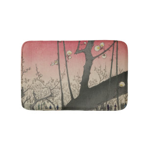 Tapis De Bain soleil couchant japonais pruniers arbres