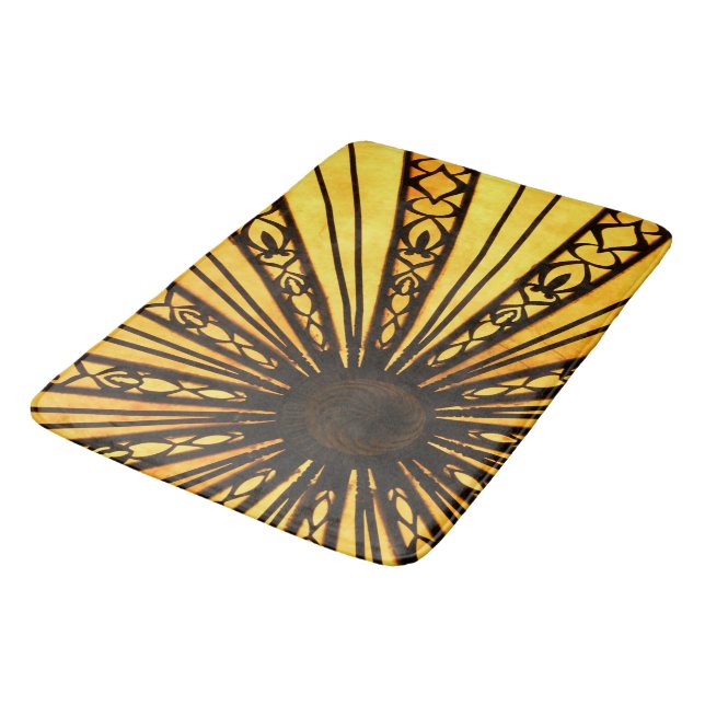 Tapis De Bain Soleil rayonnant jaune (Angle)