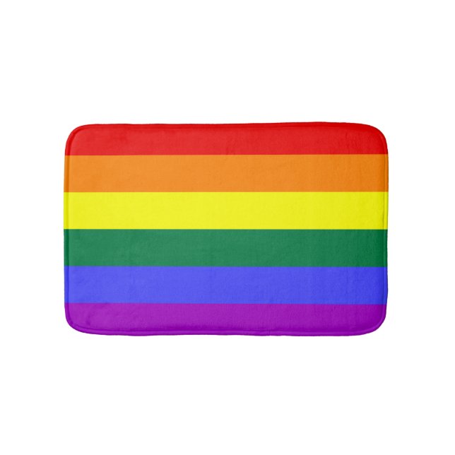 Tapis de bain solide d'arc-en-ciel de rayure (Devant)