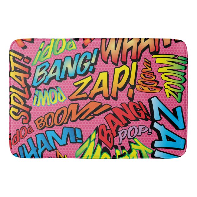 Tapis De Bain Sons de la BD Pop Art Rétro Amusants (Devant)