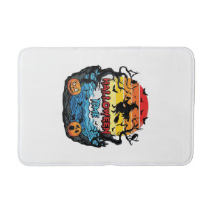 Tapis De Bain Sorcellerie Halloween Citrouilles Chauves-souris C