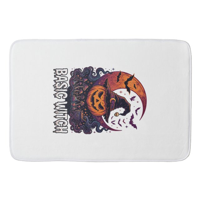 Tapis De Bain Sorcière de base Halloween Citrouille Croissant de (Devant)