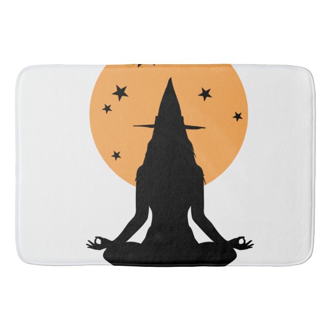 Tapis De Bain Sorcière de yoga d'Halloween contemporaine (Devant)