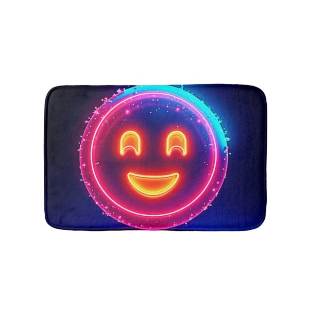 Tapis De Bain Sourire Néon : Conception de Lueur Heureuse Brilla (Devant)