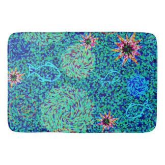 Tapis De Bain Sous la mer Mosaïque Poisson étoiles Mat de bain