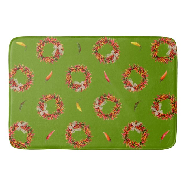 Tapis De Bain Southwest Chile Wreaths and Peppers Customizeable (Devant)