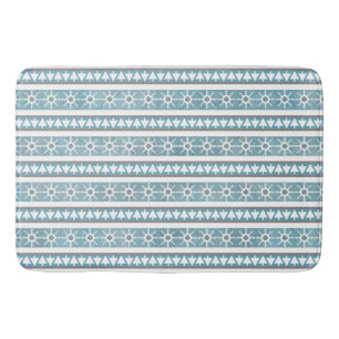 Tapis De Bain Southwest Winter Blue Géométrique Pins de neige Lg