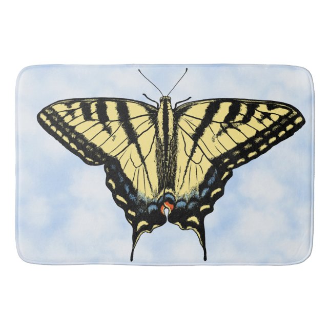 Tapis De Bain Southwest Yellow Swallowtail Butterfly Blue Sky (Devant)