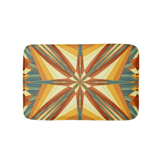 Tapis De Bain Southwestern Golden Sun Rays Design indien (Devant)
