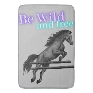 Tapis De Bain Soyez sauvage et saut à cheval libre