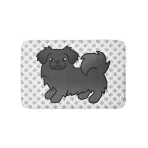 Tapis De Bain Spaniel Tibétain Noir Chien de Dessin Animé Mignon