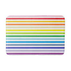 Tapis De Bain Spectre plus large Arc-en-ciel et bandes blanches