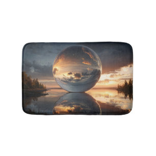 Tapis De Bain Sphère Réfléchissante Surréaliste Avec Nuages de C