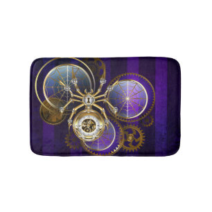 Tapis De Bain Spider Steampunk sur Arrière - plan pourpre