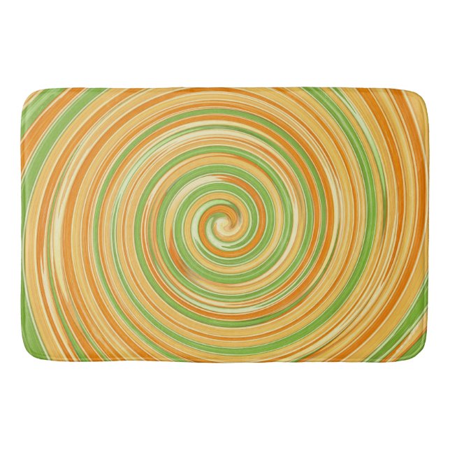 Tapis De Bain Spirale de couleurs d'agrumes amusantes (Devant)
