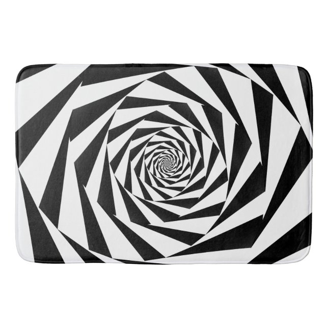 Tapis De Bain Spirale noire et blanche (Devant)