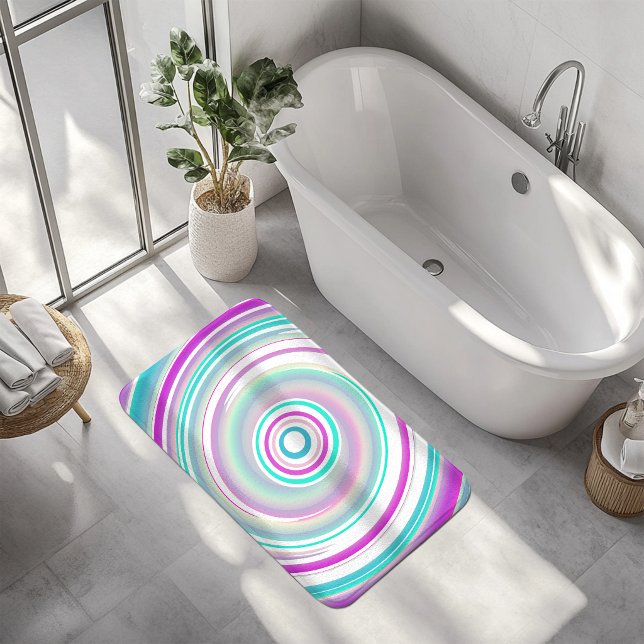 Tapis de bain spirale sarcelle violet abstrait (Créateur téléchargé)